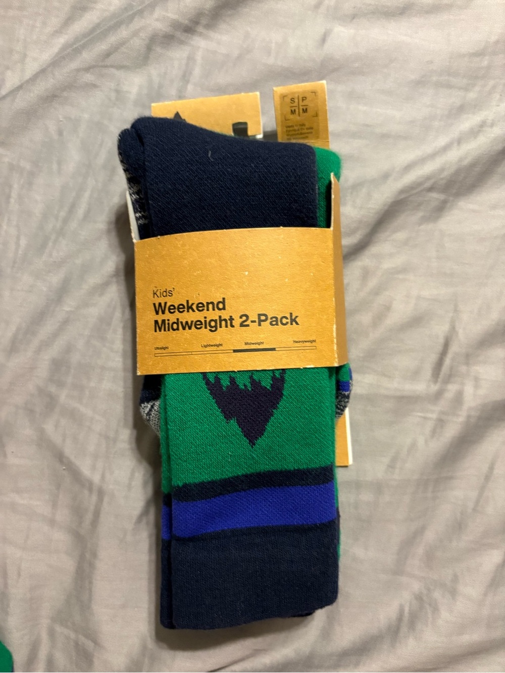2 Pair Burton Ski Weekend Midweight Kids Small/Medium 12.5-1.5 Galaxy Green Sock